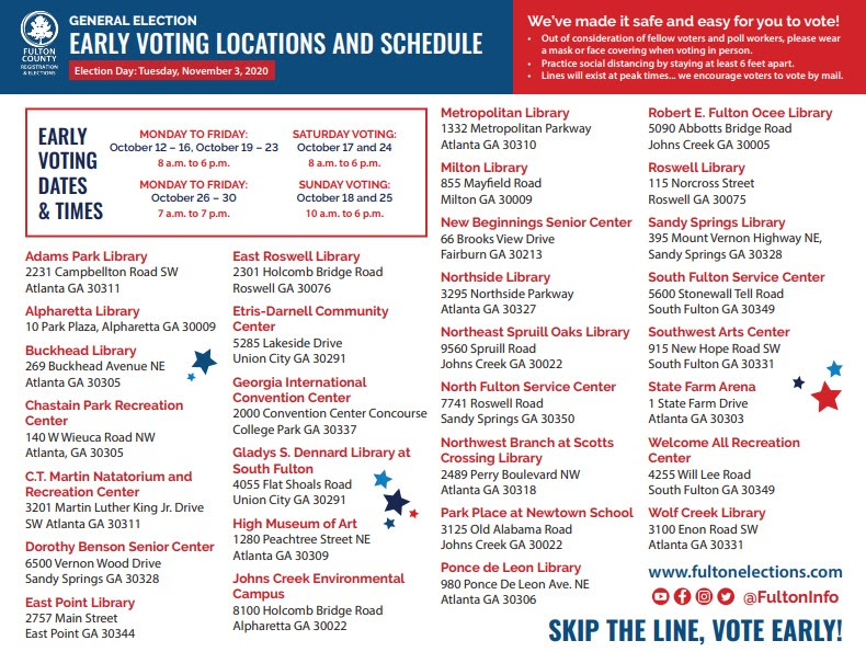 Fulton County, Georgia: Early voting Locations & Schedule