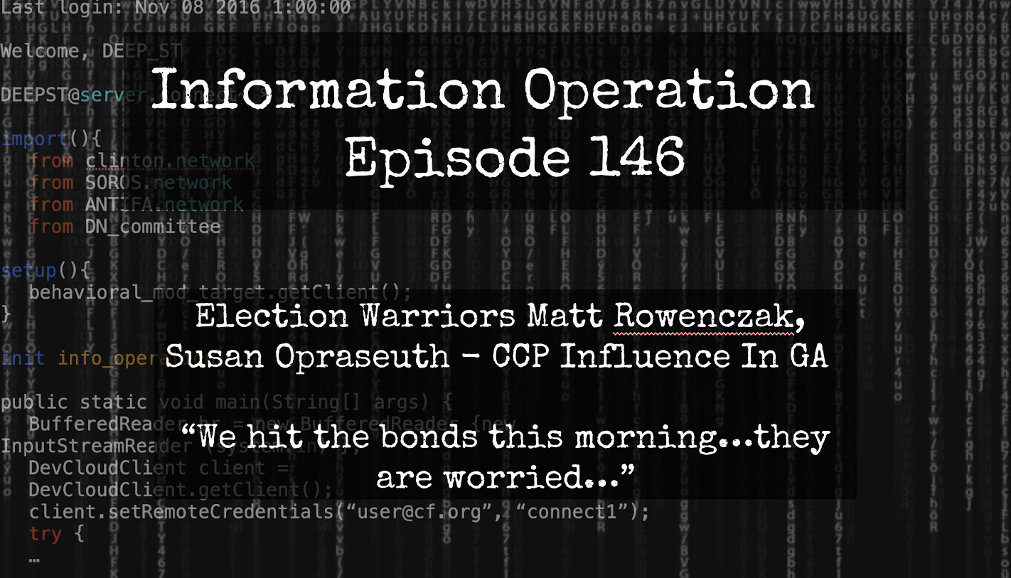 IO Episode 146 – GA Citizens Go After CCP Influence In Fulton County – Bonds Hit This Morning – The Are Worried